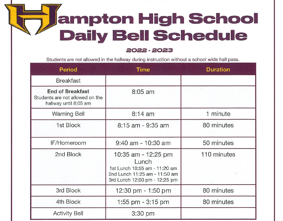 bell schedule